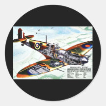 Le nouveau Spitfire de la Grande-Bretagne Adhésif Rond