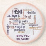 Le nuage de mot de plume de grippe aviaire boit le dessous de verres