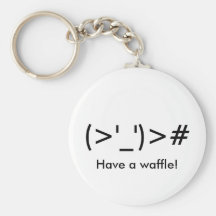 "(> ' _') le ># ont une gaufre !" Keychain Porte-clé