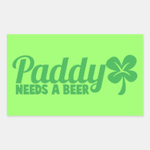 Le PADDY a besoin d'une bière ! Conception de drin Stickers En Rectangle
