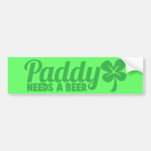 Le PADDY a besoin d'une bière ! Conception de drin Adhésif Pour Voiture