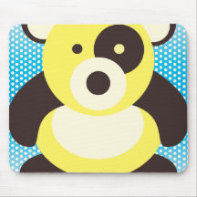 Le panda jaune concernent le bleu tapis de souris