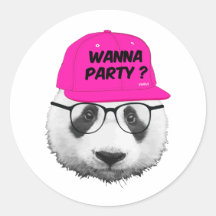 LE PANDA VEULENT PARTY ? AUTOCOLLANTS