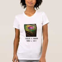 Le paon a inspiré le faire-part de mariage t-shirts