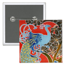 Le paon bleu pin's avec agrafe