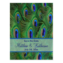 Le paon de bleu royal de vert vert fait varier le  cartes postales