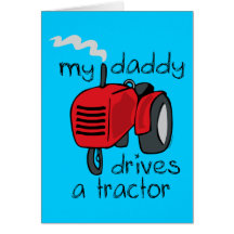 Le papa conduit un tracteur carte