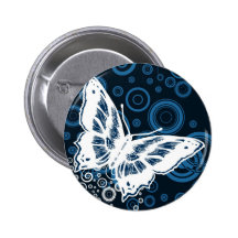 Le papillon blanc badges avec agrafe