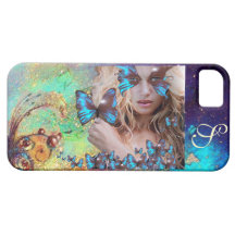 LE PAPILLON BLEU AVEC DE L'OR VERT MIROITE MONOGRA COQUES Case-Mate iPhone 5