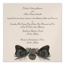 Le papillon embrasse le mariage invitations
