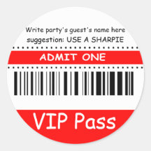 Le passage des enfants VIP d'amusement admettent u Autocollants