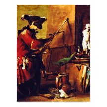 Le peintre de singe carte postale