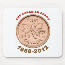le penny canadien 1858-2012 tapis de souris
