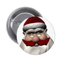 Le père noël avec la moustache rouge badge avec épingle