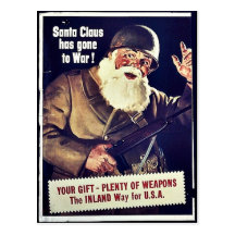 Le père noël est allé à la guerre carte postale