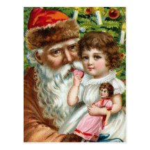 Le "père noël et petite fille " cartes postales