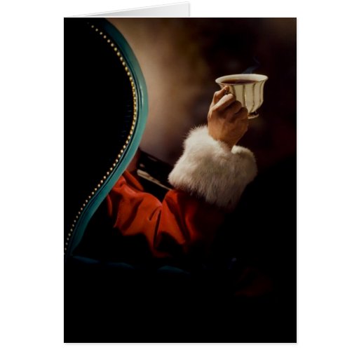 Le père noël faisant une pause le réveillon de Noë Cartes De Vœux