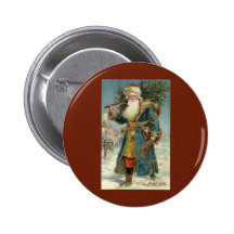 Le père noël victorien vintage avec l'arbre de Noë Badge Avec Épingle