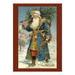 Le père noël victorien vintage avec l'arbre de Noë Cartons D'invitation