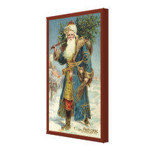 Le père noël victorien vintage avec l'arbre de Noë Toiles Tendues Sur Châssis