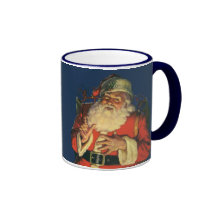 Le père noël vintage avec des jouets le réveillon  tasse