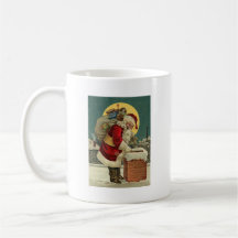 Le père noël vintage joue Noël Tasse