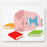 Le petit amoureux des livres (porc mignon de bande tapis de souris