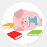 Le petit autocollant d'amoureux des livres (porc m autocollants
