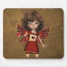 Le petit cupidon Gwen ont un coeur Mousepad Tapis De Souris