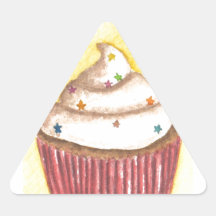 Le petit gâteau avec l'étoile arrose autocollants en triangle
