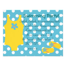 Le petit Swimsiut jaune Invitations Personnalisées