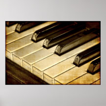 Le piano vintage verrouille l'affiche