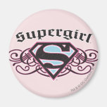 Le Pin de Supergirl dépouille le noir et le rose Aimant Pour Réfrigérateur