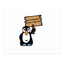 Le pingouin mis en danger demande l'adoption cartes postales