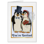 Le pingouin Wedding- vous sont carte invitée