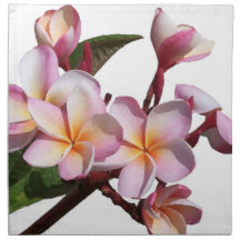 Le Plumeria fleurit la cuisine Serviettes En Tissus