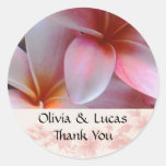 Le Plumeria rose fleurit le Merci de mariage Adhésif