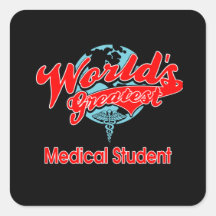 Le plus grand étudiant en médecine du monde autocollants carrés