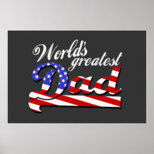 Le plus grand papa des mondes avec le drapeau amér poster