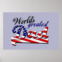 Le plus grand papa du monde avec le drapeau améric posters