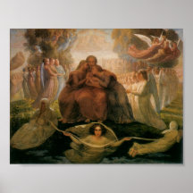Le poème de la genèse divine d'âme affiches