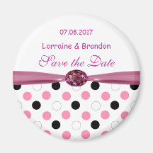 Le pois noir, rose, blanc sauve l'aimant de date