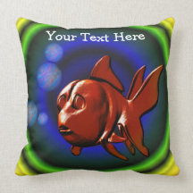 Le poisson rouge rouge a personnalisé le coussin d