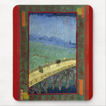 Le pont sous la pluie (après Hiroshige) Van Gogh Tapis De Souris