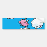Le porc de vol danse sur des nuages autocollant pour voiture
