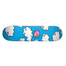 Le porc de vol danse sur des nuages skateboards personnalisés