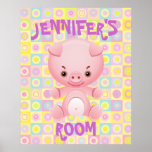 Le porc rose mignon badine l'affiche