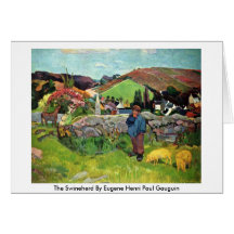 Le porcher par Eugene Henri Paul Gauguin Carte De Vœux