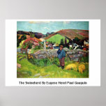 Le porcher par Eugene Henri Paul Gauguin Poster