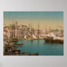 Le port à Cannes, France Affiche